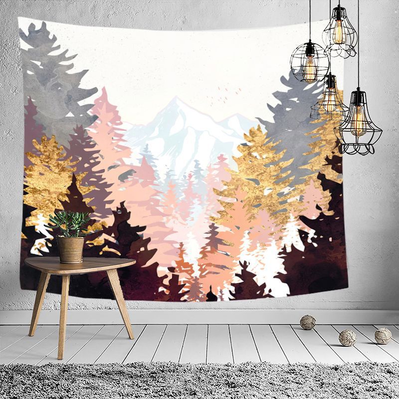 Nordic Mountain Wall Tapestry - Landscape Fabric Home Decor, Multiple Sizes & Styles
