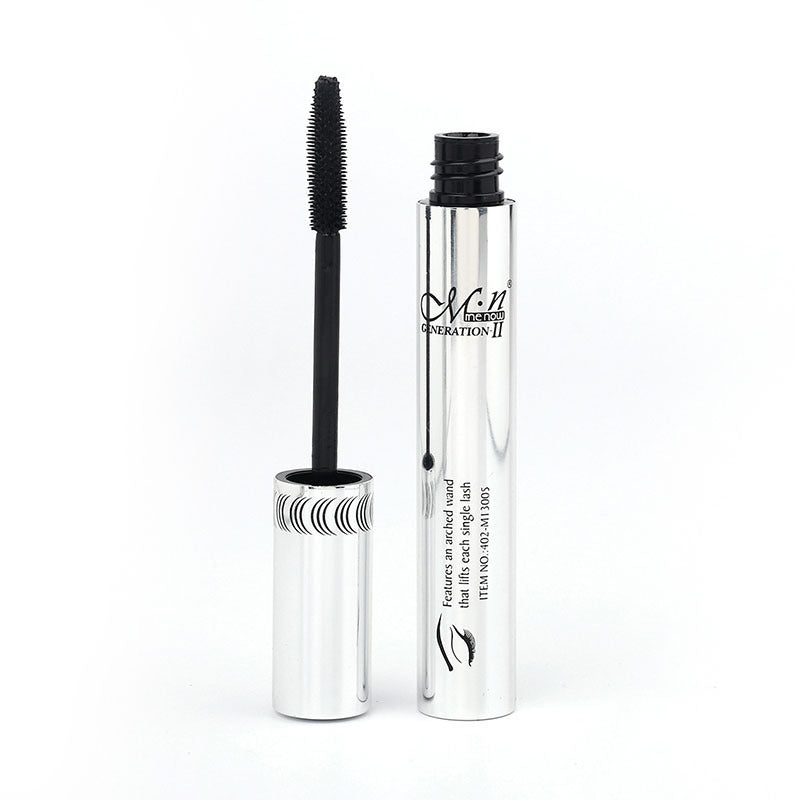 Waterproof Black Mascara with Long-Lasting Volume and Precise Brush - Bright Silver Tube