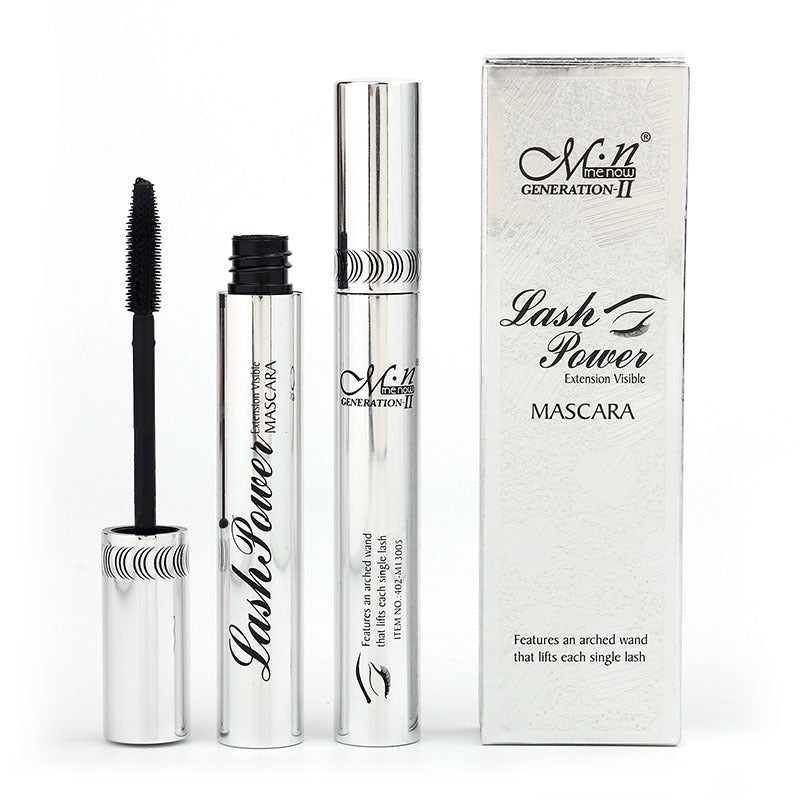 Waterproof Black Mascara with Long-Lasting Volume and Precise Brush - Bright Silver Tube