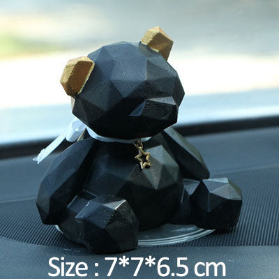 Car Aromatherapy Decor Bear - Geometric Plaster Ornament with Essential Oil