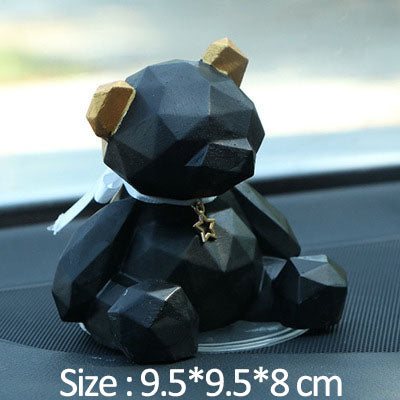 Car Aromatherapy Decor Bear - Geometric Plaster Ornament with Essential Oil