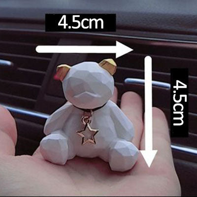 Car Aromatherapy Decor Bear - Geometric Plaster Ornament with Essential Oil