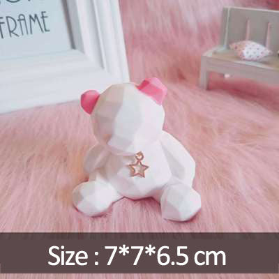 Car Aromatherapy Decor Bear - Geometric Plaster Ornament with Essential Oil
