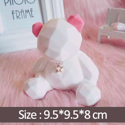 Car Aromatherapy Decor Bear - Geometric Plaster Ornament with Essential Oil