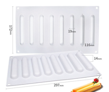 Long Oval Silicone Molds for Cake Mousse Pastry Chocolate French Dessert
