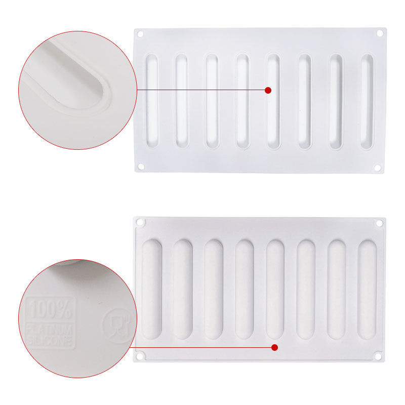 Long Oval Silicone Molds for Cake Mousse Pastry Chocolate French Dessert