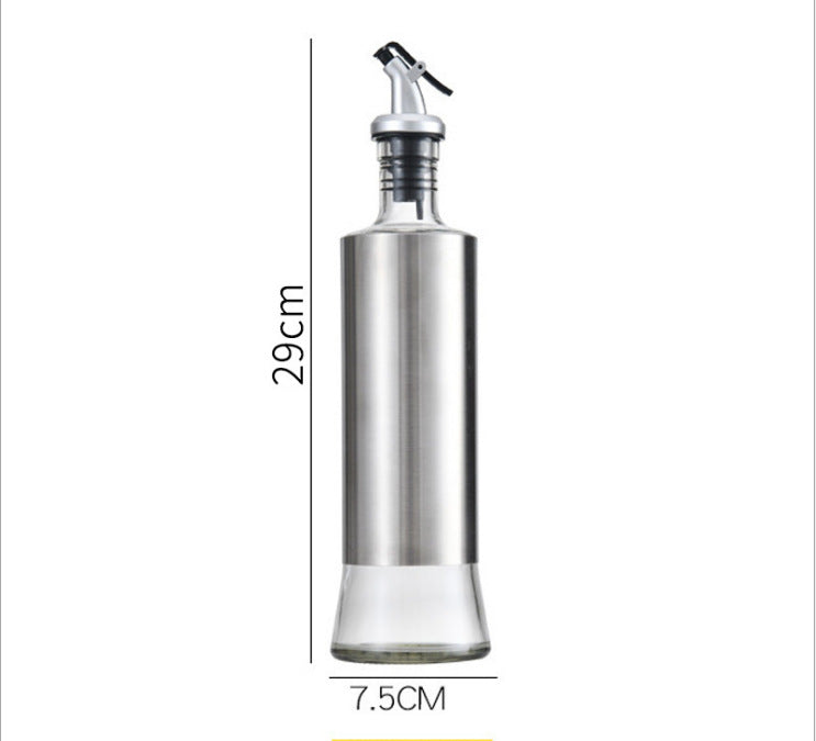 Kitchen Oil Dispenser Bottle Stainless Steel & Glass 200ml-500ml Options