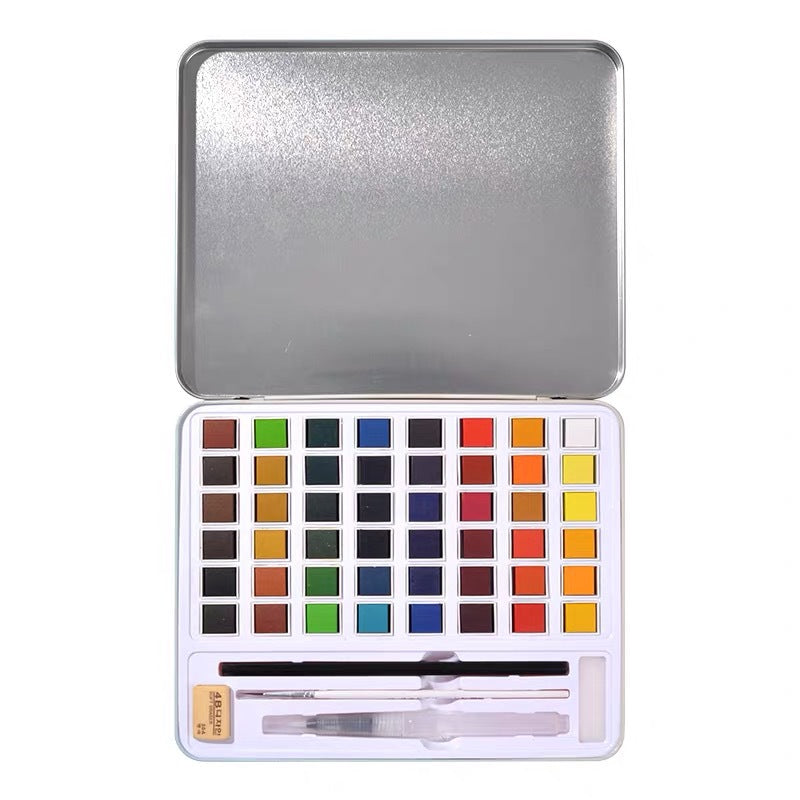 Pearlescent Watercolor Paint Set – Portable 36-48-12 Color Palette