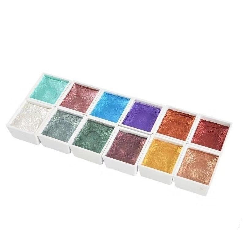 Pearlescent Watercolor Paint Set – Portable 36-48-12 Color Palette
