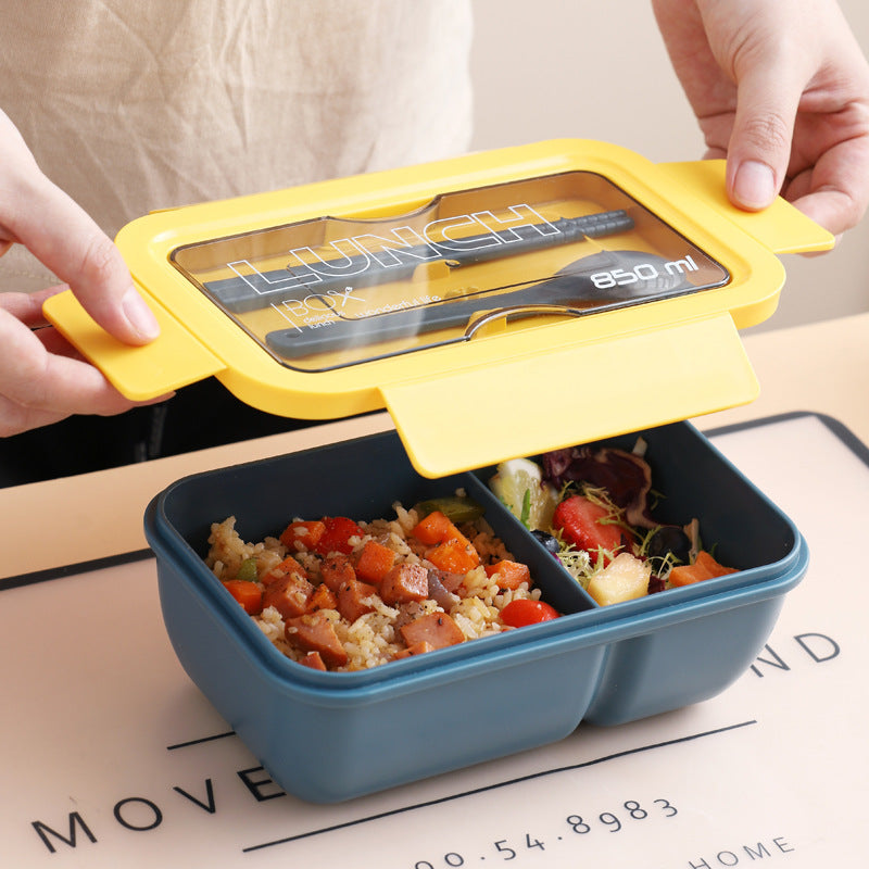 Japanese-Style Rectangular Single-Layer Lunch Box 850ML for Students