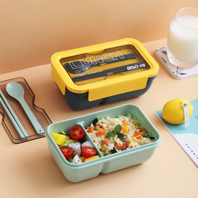 Japanese-Style Rectangular Single-Layer Lunch Box 850ML for Students