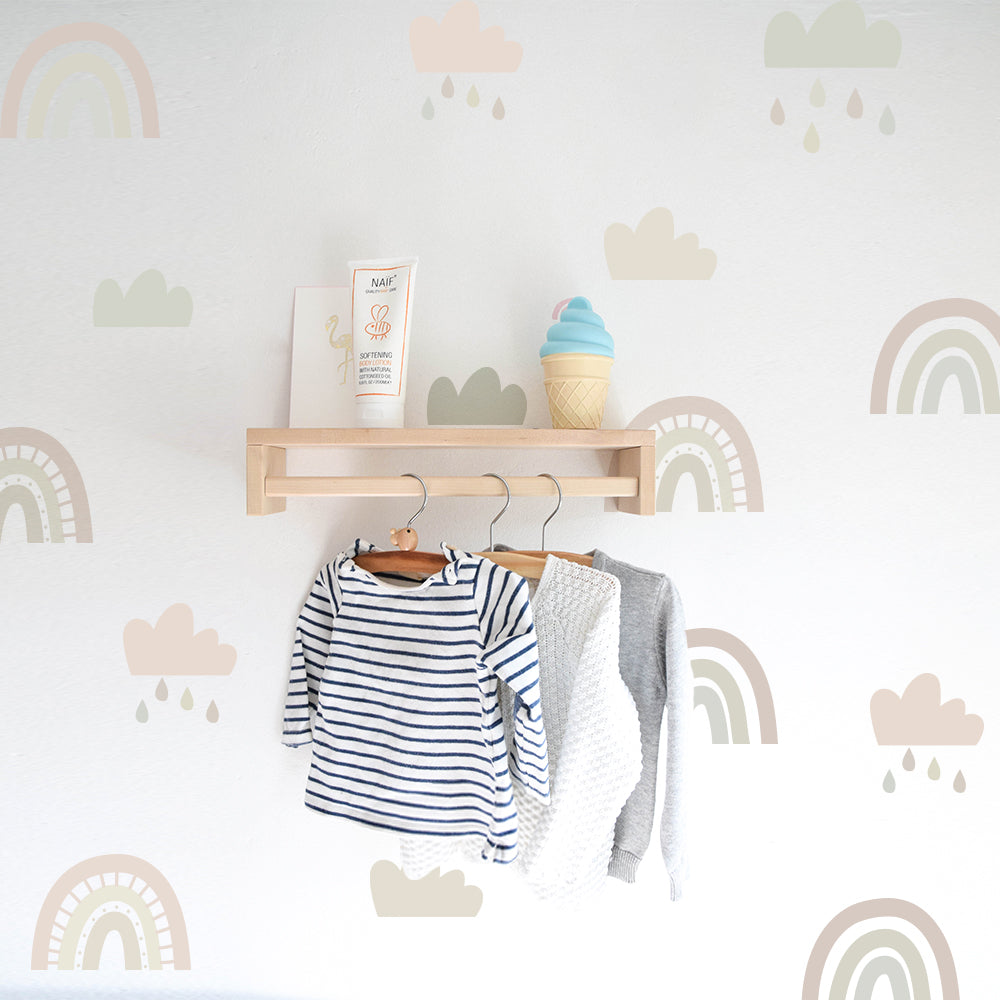 Rainbow Wall Sticker Background Decal - Removable Self-Adhesive Wall Decor