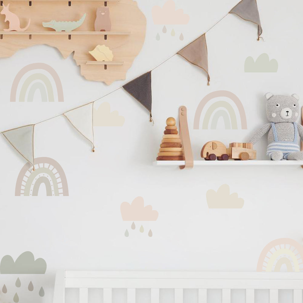 Rainbow Wall Sticker Background Decal - Removable Self-Adhesive Wall Decor