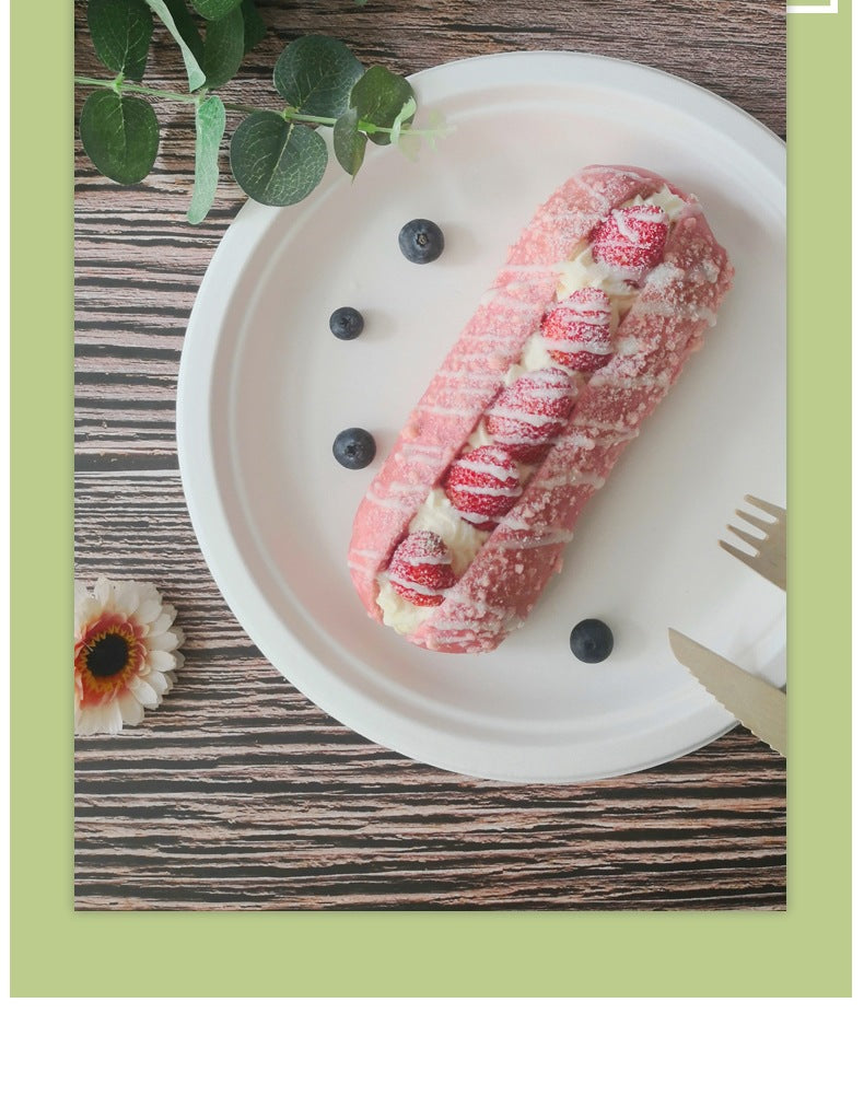 Disposable Paper Plate 7 Inch for BBQ Cake Kids DIY Art - Bagasse Material