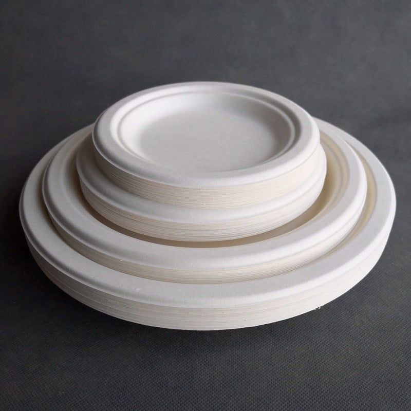 Disposable Paper Plate 7 Inch for BBQ Cake Kids DIY Art - Bagasse Material
