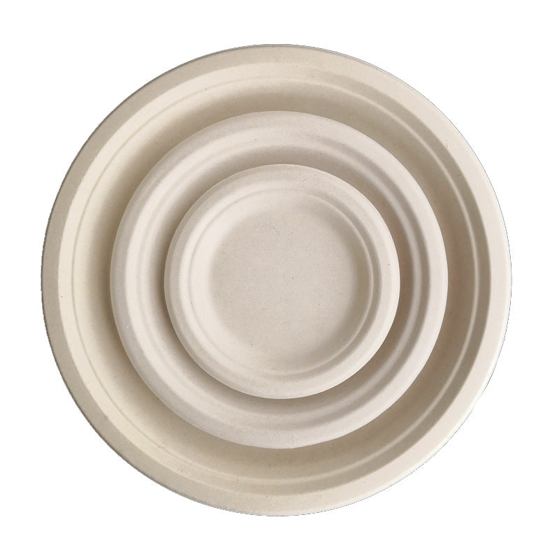 Disposable Paper Plate 7 Inch for BBQ Cake Kids DIY Art - Bagasse Material