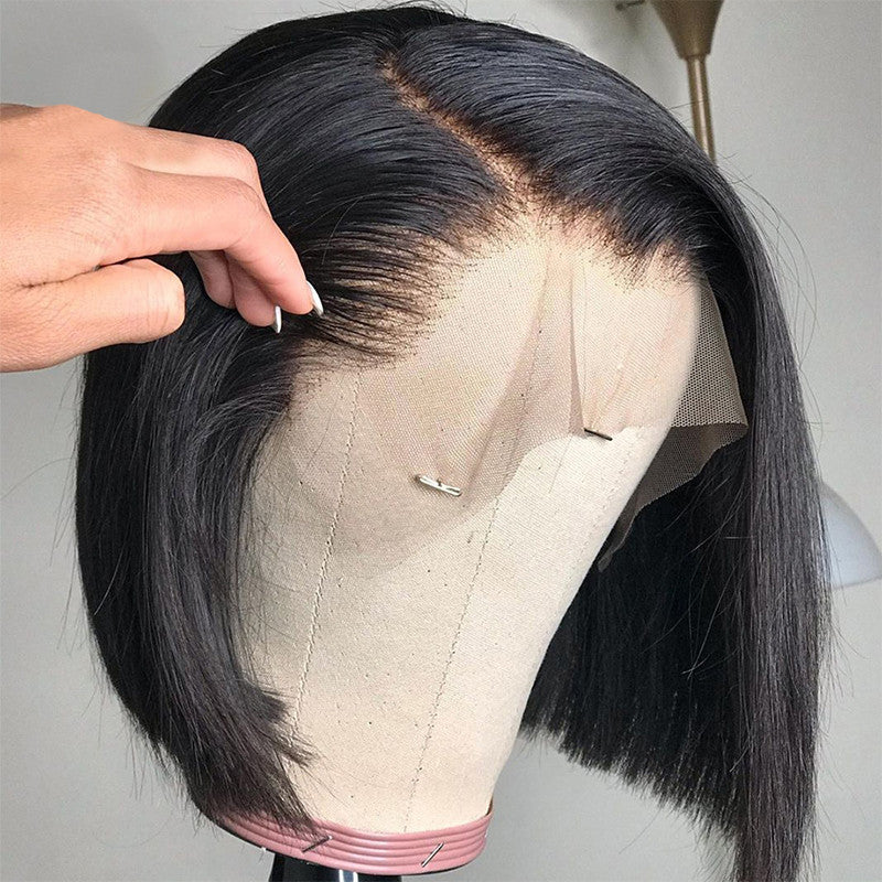 Human Hair Wig - Hand-Woven Natural Bob