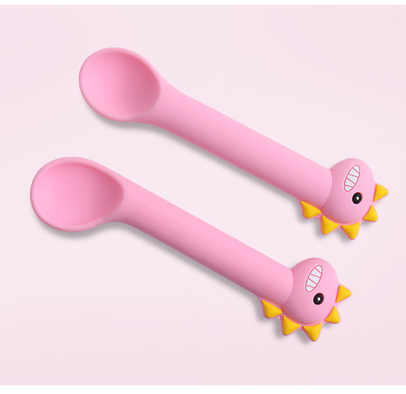 Training Fork and Spoon Set for Babies — Silicone Dining Training Utensils