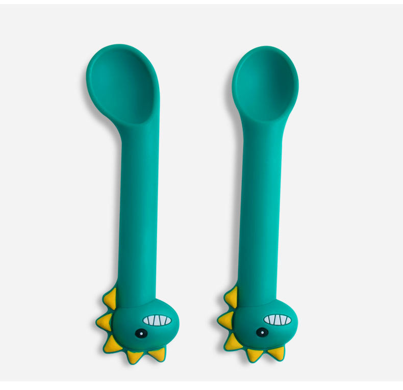 Training Fork and Spoon Set for Babies — Silicone Dining Training Utensils