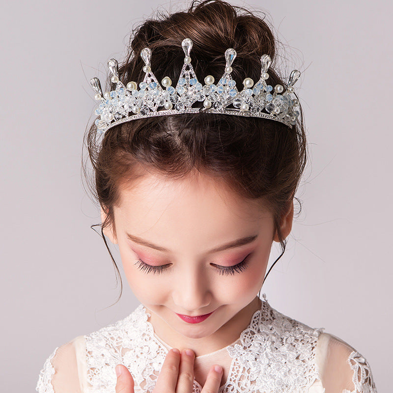 Children's Crystal Crown Headband - Silver