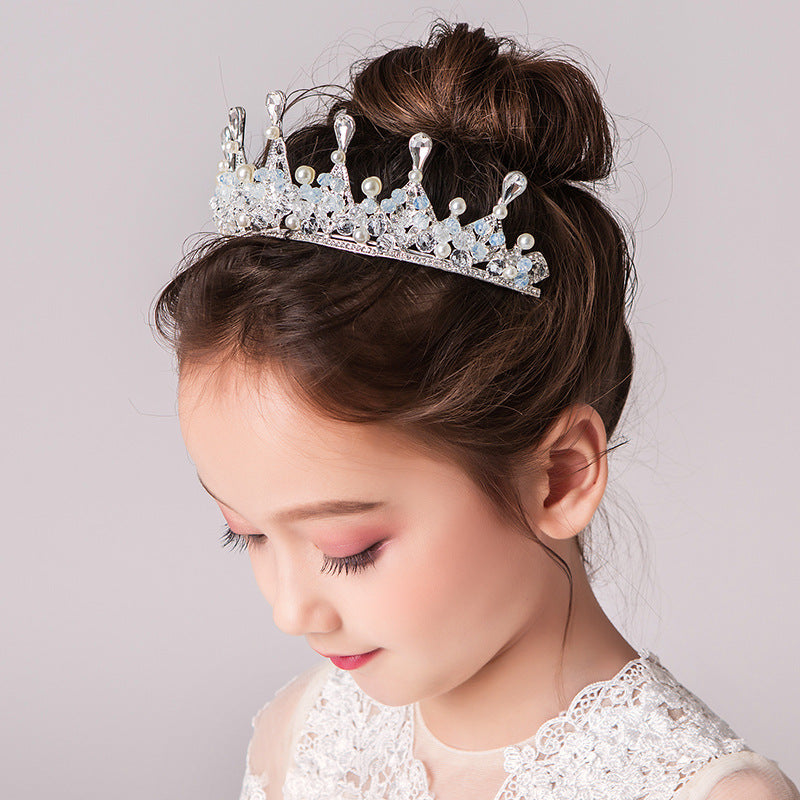 Children's Crystal Crown Headband - Silver