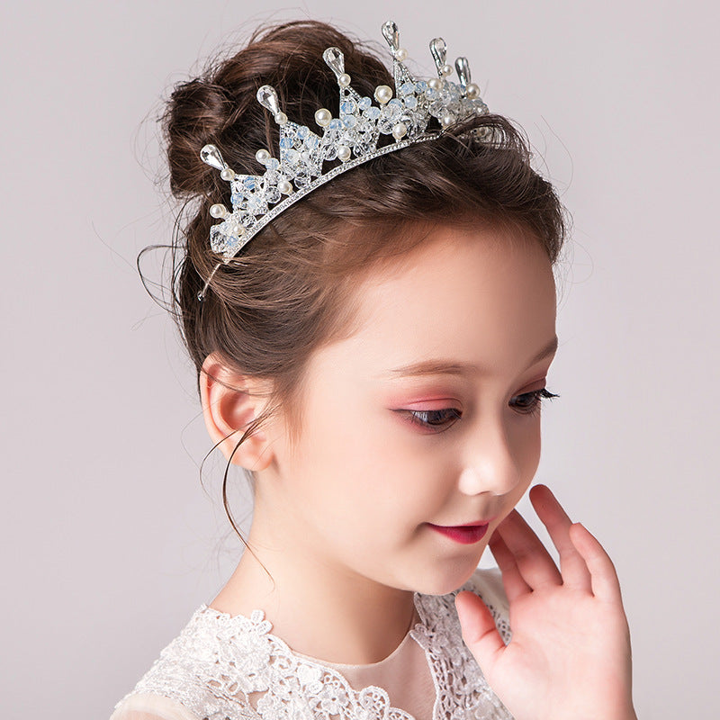 Children's Crystal Crown Headband - Silver