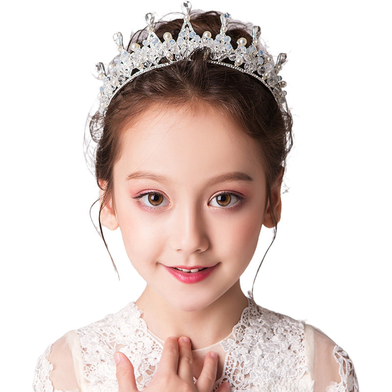 Children's Crystal Crown Headband - Silver