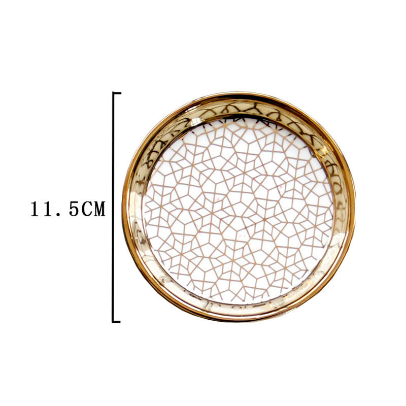 Golden Ceramic Female Desktop Storage Tray - Light Luxury Porcelain Organizer