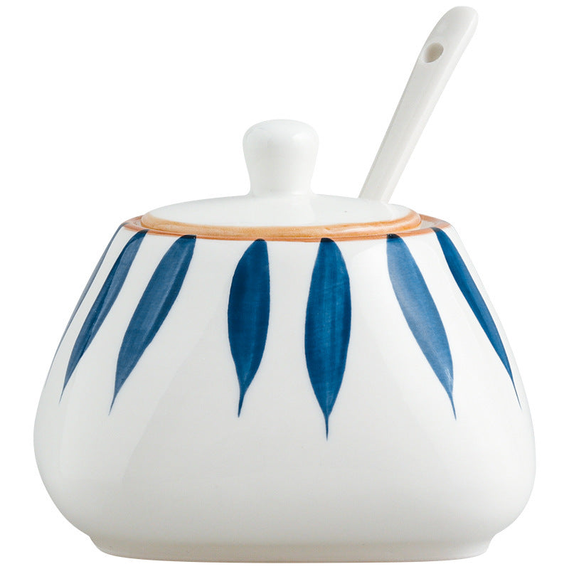 Three-Piece Condiment Dispenser Set with Porcelain Bottles - Multiple Colors