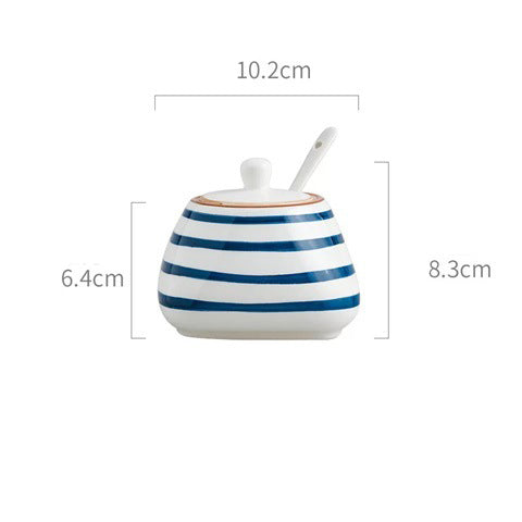 Three-Piece Condiment Dispenser Set with Porcelain Bottles - Multiple Colors