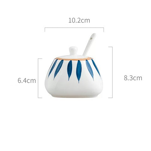 Three-Piece Condiment Dispenser Set with Porcelain Bottles - Multiple Colors