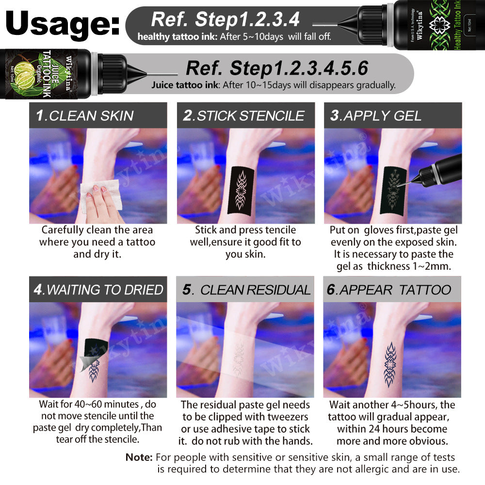 Temporary Tattoo Painting Set - 10ML Juice