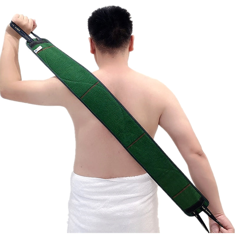 Long Thickened Bath Towel - Strong Rough Texture, Dark Green 115cm