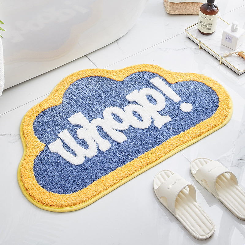 Cute Cartoon Cloud Bath Mat - Non-Slip Shower Rug for Bathroom Entrance