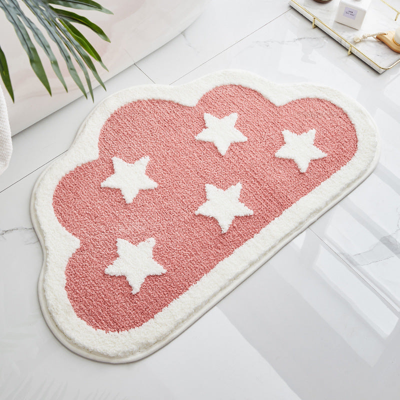 Cute Cartoon Cloud Bath Mat - Non-Slip Shower Rug for Bathroom Entrance