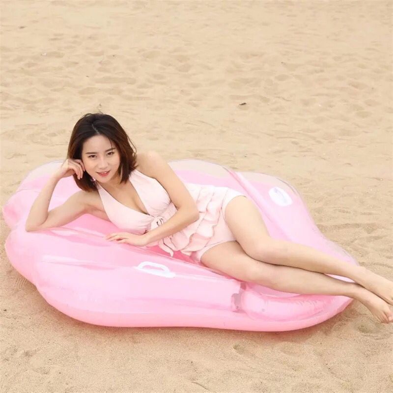 Pink Inflatable Shell Floating Row Recliner for Pool & Water Sports