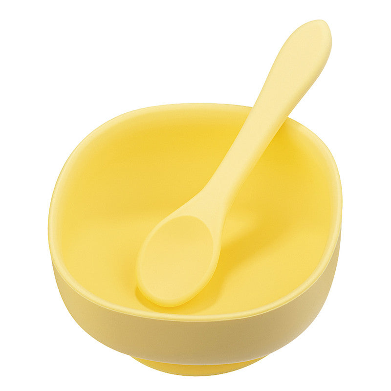 Silicone Baby Food Supplement Bowl Set with Fork and Spoon - Suction Cup