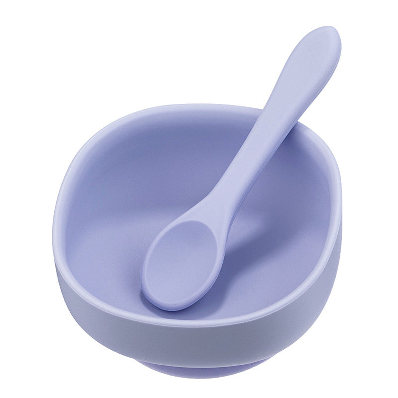 Silicone Baby Food Supplement Bowl Set with Fork and Spoon - Suction Cup