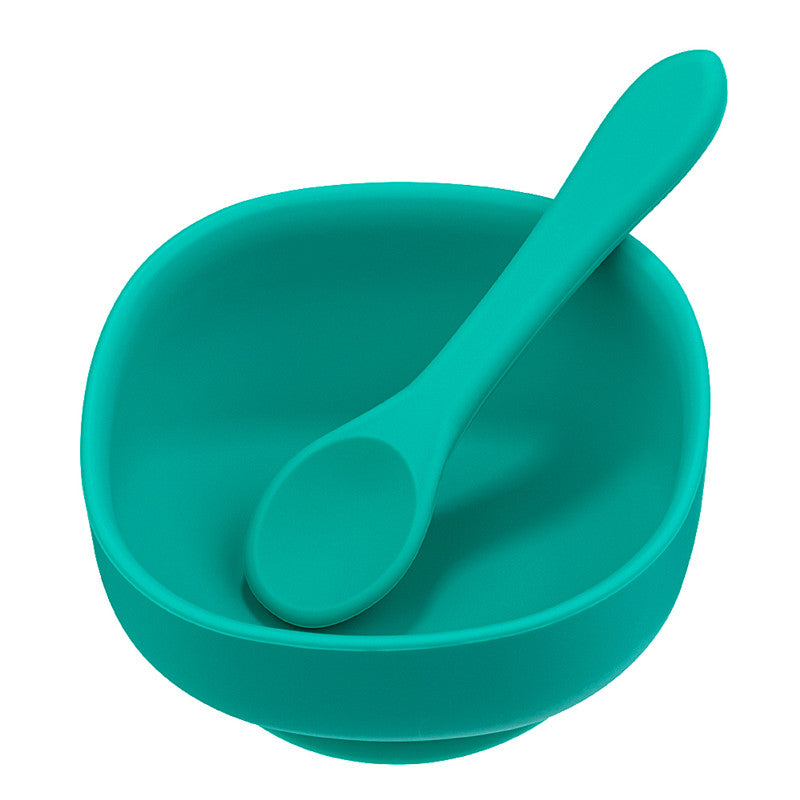 Silicone Baby Food Supplement Bowl Set with Fork and Spoon - Suction Cup