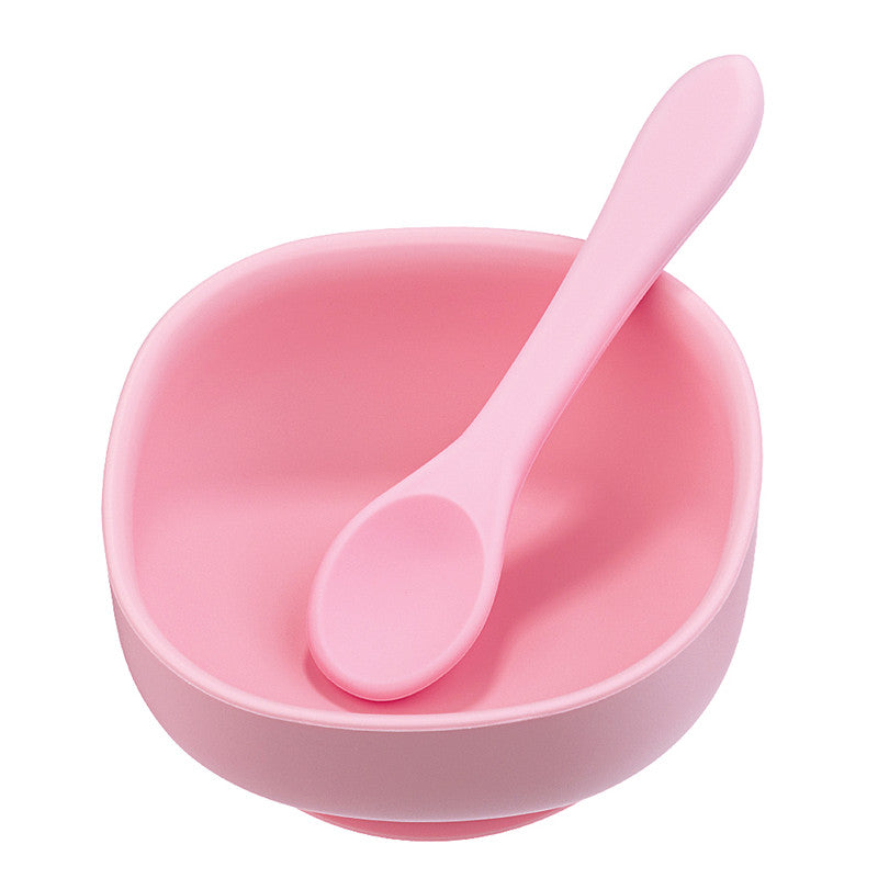 Silicone Baby Food Supplement Bowl Set with Fork and Spoon - Suction Cup