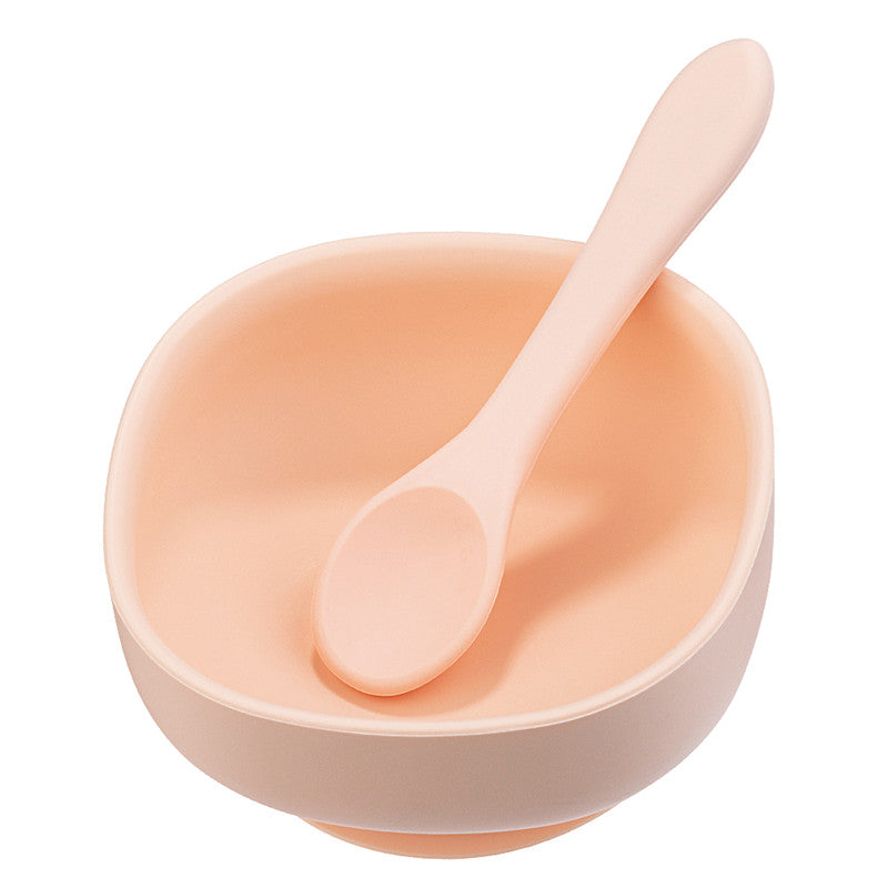 Silicone Baby Food Supplement Bowl Set with Fork and Spoon - Suction Cup