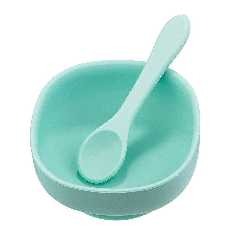 Silicone Baby Food Supplement Bowl Set with Fork and Spoon - Suction Cup