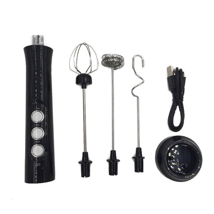 Rechargeable Electric Milk Frother Stainless Steel Mixer for Coffee and Baking