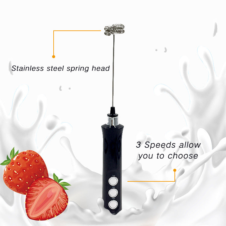 Rechargeable Electric Milk Frother Stainless Steel Mixer for Coffee and Baking