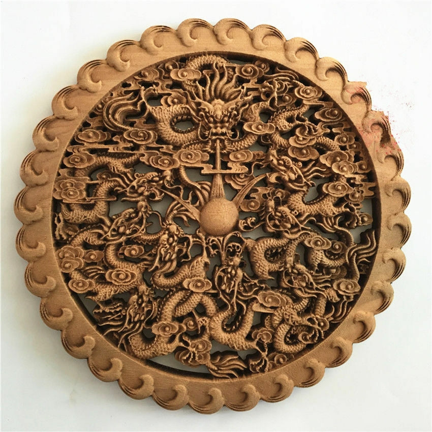 Small Wooden Pendant Ornament for Home Decoration - Camphor Wood, Hollow Carving