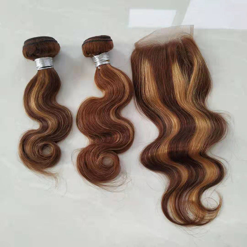 Pre-Colored Human Hair Weave Bundle with Body Wave & Piano Color Options