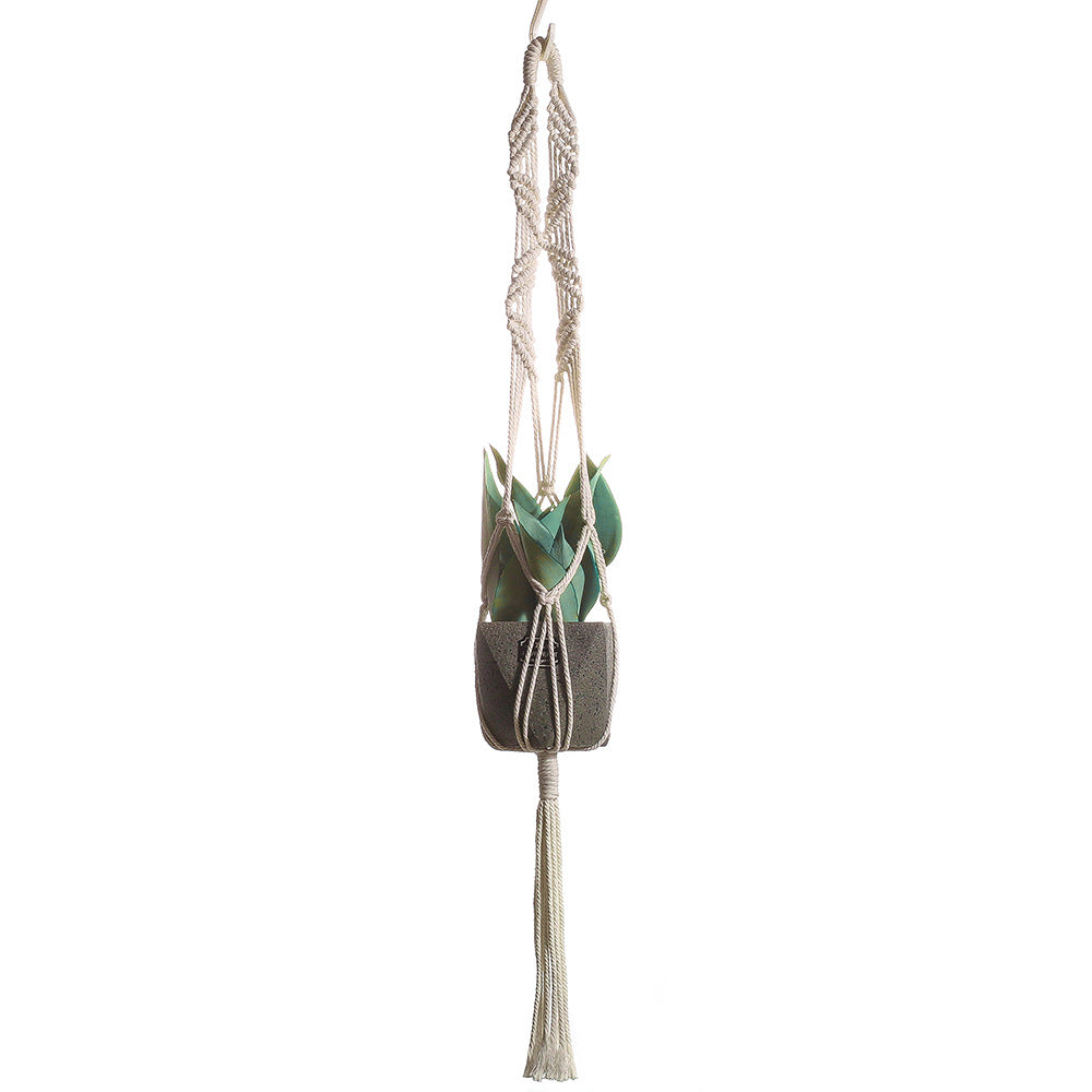 Cotton Rope Hanging Plant Basket 95cm Garden & Balcony Decor