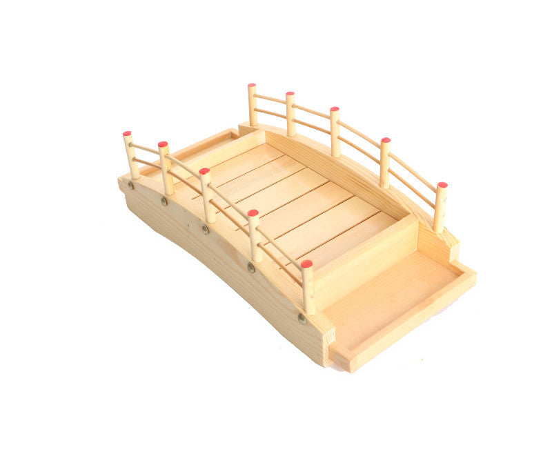 Bamboo Sushi Boat Platter with Arch Bridge for Sashimi and Seafood Serving