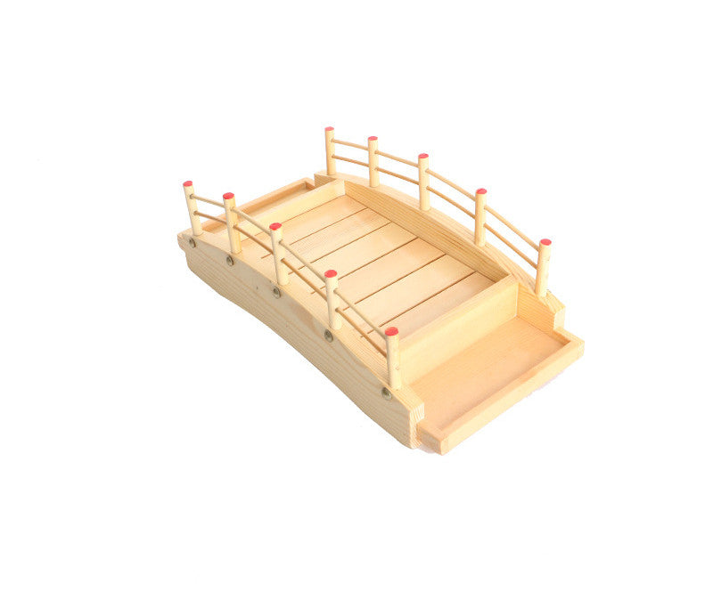 Bamboo Sushi Boat Platter with Arch Bridge for Sashimi and Seafood Serving