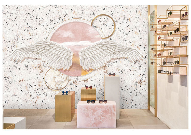 3D Angel Wings Wall Mural Wallpaper Background for Home Decor